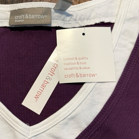 Croft & Barrow Purple Layered‎ Tank Top Sleeveless Casual Women’s 1X NWT - Picture 3 of 7
